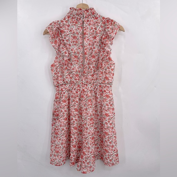 NWT LULU’s Romper Amazing Days White Floral Print Ruffled Mock Neck Romper Small - Picture 6 of 8